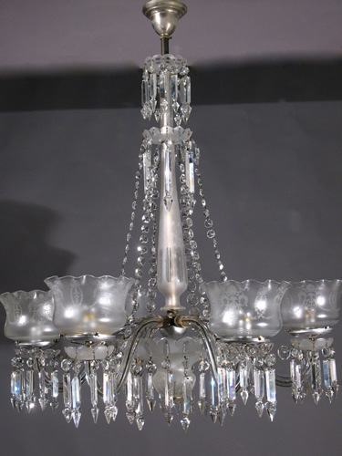 6-Light Crystal Gas Chandelier